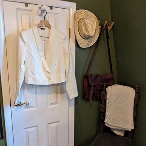 NWOT Sparkle and Fade White Cropped Blazer